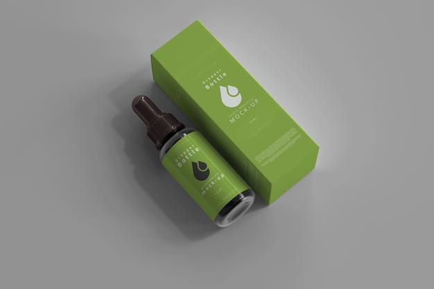 Dropper Bottle Mockup Box Psd