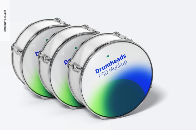 Drumheads Set Mockup Psd