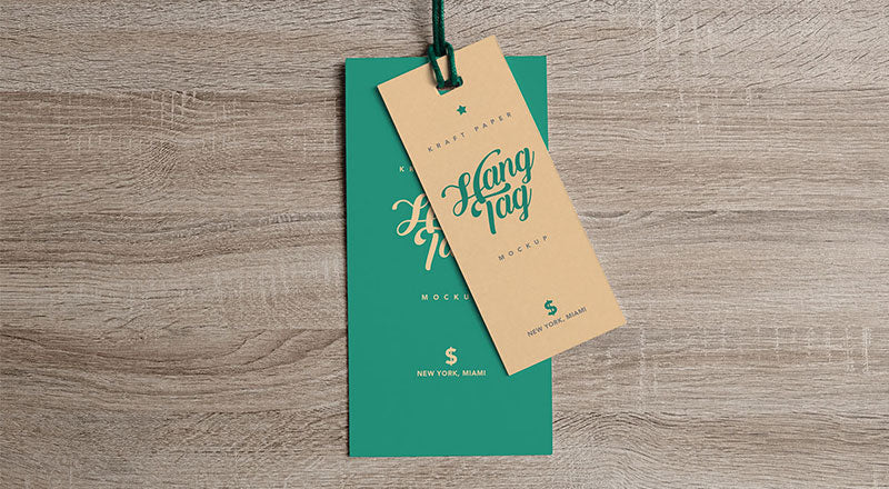 Dual Cloth Hanging Tag Mockup Psd
