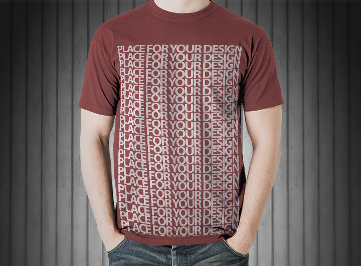 T-Shirt Mockup on a White Male