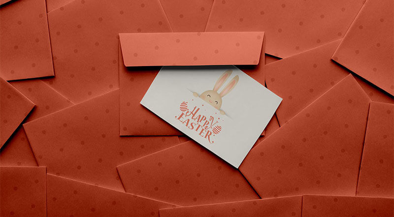 Easter 2021 Greeting Card Mockup Psd
