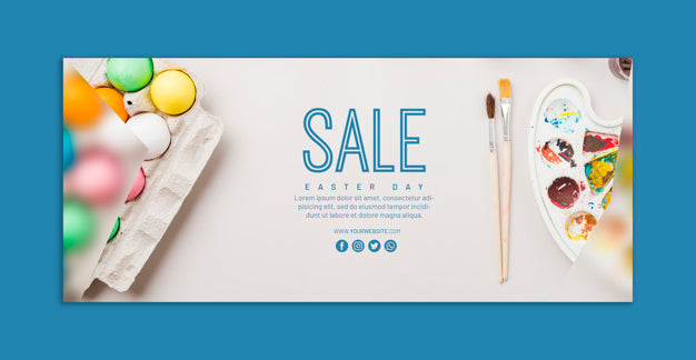 Easter Banner Mockup Psd