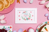 Easter Eggs And Tulips Frame Psd