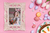 Easter Frame Photo And Eggs Psd