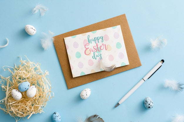 Easter Greeting Card With Envelope Psd