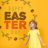 Easter Mockup With Blonde Girl Psd