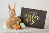 Easter Mockup With Bunny And Envelope Psd