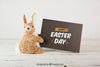 Easter Mockup With Bunny Next To Envelope Psd