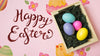 Easter Mockup With Colorful Eggs Box Psd