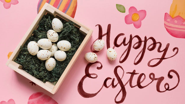 Easter Mockup With Egg Box Psd