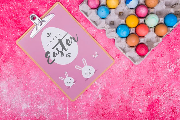 Easter Mockup With Egg Box Psd