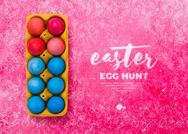 Easter Mockup With Egg Box Psd