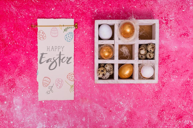 Easter Mockup With Egg Box Psd