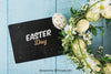 Easter Mockup With Envelope And Wreath Psd