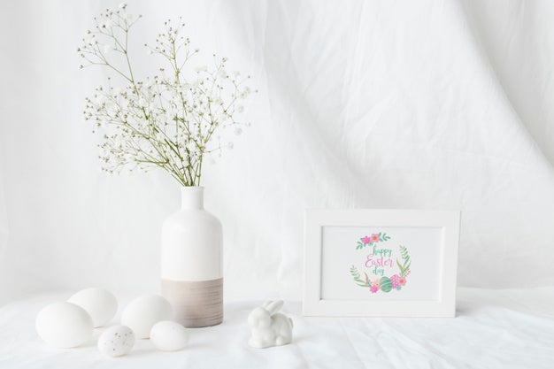 Easter Mockup With Frame Psd