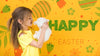 Easter Mockup With Girl And Rabbit Psd