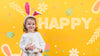 Easter Mockup With Girl And Rabbit Psd