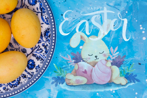 Easter Mockup With Rabbit Psd