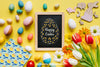Easter Mockup With Slate And Different Elements Psd