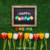 Easter Mockup With Slate On Grass Psd