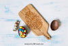 Easter Mockup With Wooden Board Psd