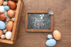 Easter Painted Eggs And Frame Psd