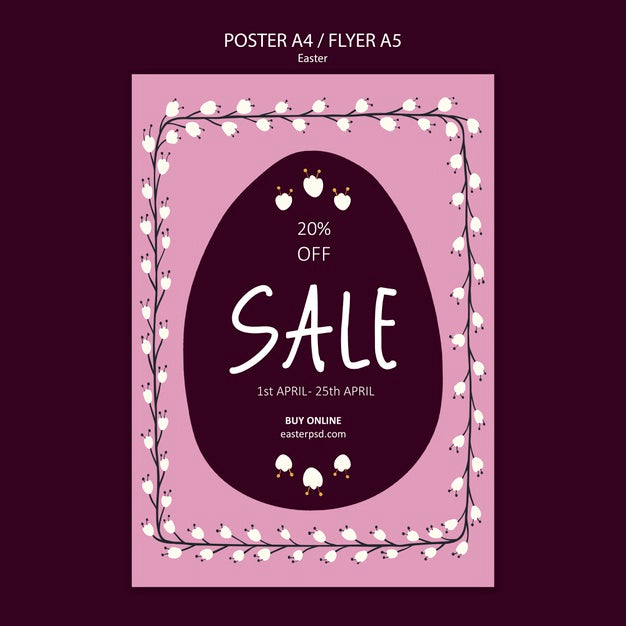 Easter Sales Flyer Or Poster Template Psd