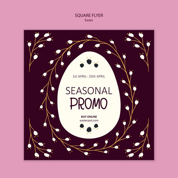Easter Seasonal Promo And Branches Square Flyer Psd