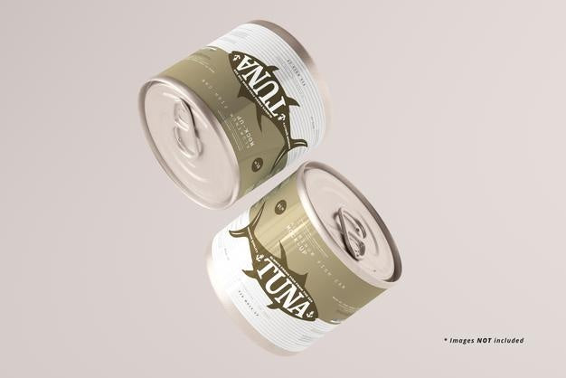 Easy Open Aluminum Food Can Mockup Psd