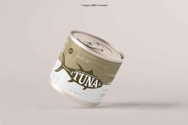Easy Open Aluminum Food Can Mockup Psd