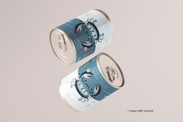 Easy Open Large Food Can Mockup Psd