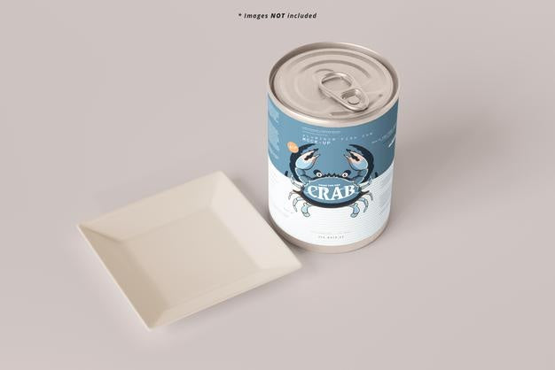 Easy Open Large Food Can Mockup Psd