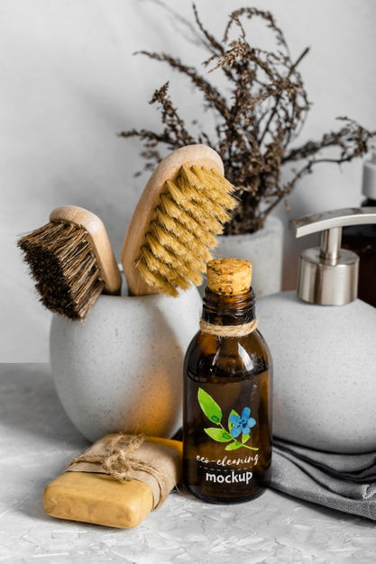 Eco Cleaning Products Arrangement Psd