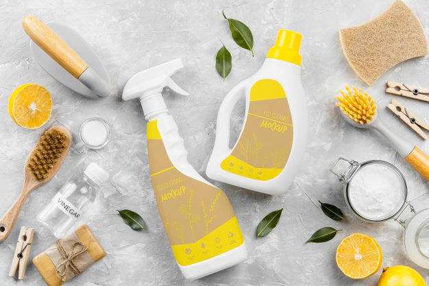 Eco Cleaning Products Assortment Psd