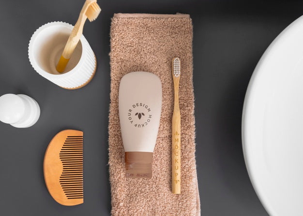 Eco Cosmetics Arrangement Flat Lay Psd