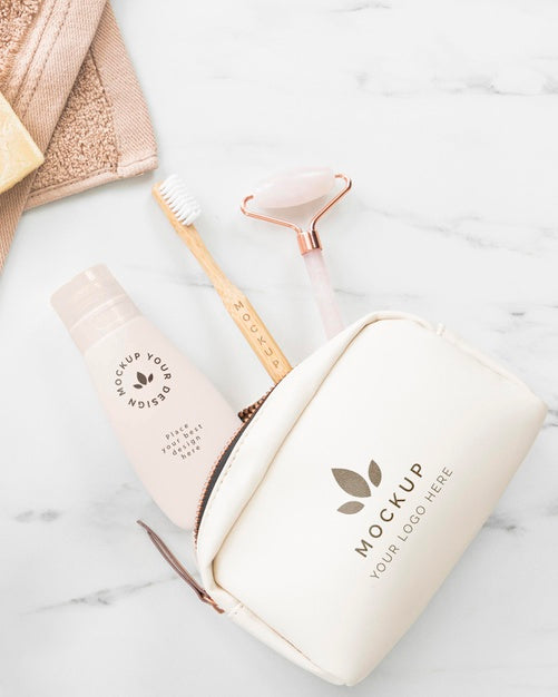 Eco Cosmetics Arrangement  Top View Psd