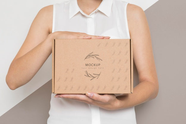 Eco-Friendly Container Cardboard Box Mock-Up Psd