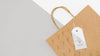 Eco-Friendly Paper Bag And Price Tag Mock-Up Psd