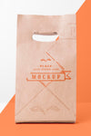 Eco Friendly Paper Bag Mock-Up On Bicolor Background Psd
