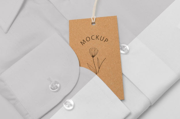 Eco-Friendly Price Tag On Formal Shirt Mock-Up Psd
