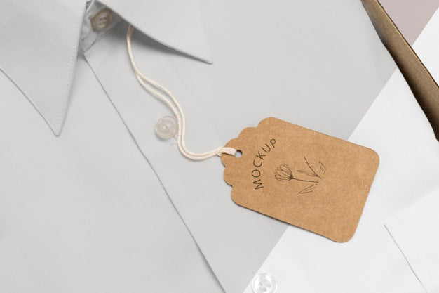 Eco-Friendly Price Tag On Formal Shirt Mock-Up Psd