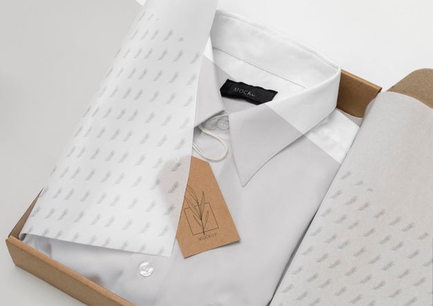 Eco Friendly Price Tag On Formal Shirt Mock-Up Psd