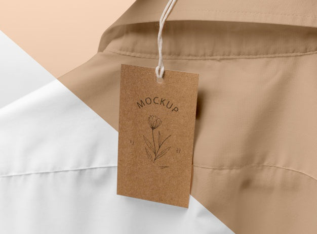 Eco-Friendly Price Tag On Formal Shirt Mock-Up Psd