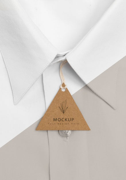 Eco-Friendly Price Tag On Formal Shirt Mock-Up Psd