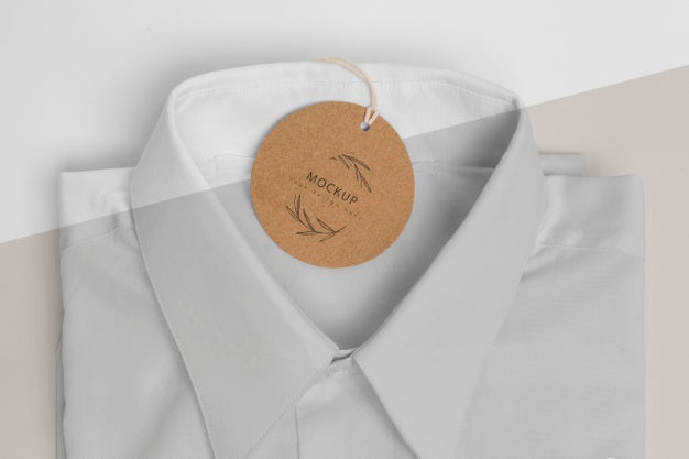 Eco-Friendly Price Tag On Formal Shirt Mock-Up Psd
