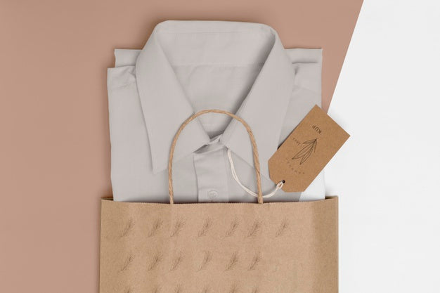 Eco-Friendly Price Tag On Formal Shirt Mock-Up Psd
