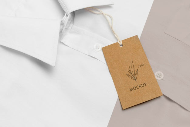 Eco-Friendly Price Tag On Formal Shirt Mock-Up Psd