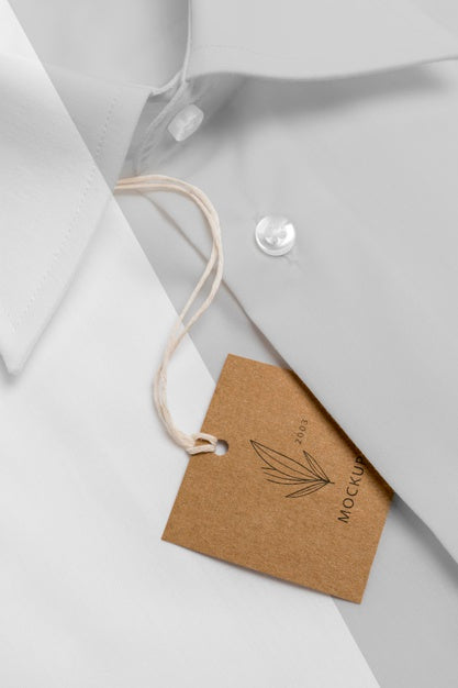 Eco-Friendly Price Tag On Formal Shirt Mock-Up Psd