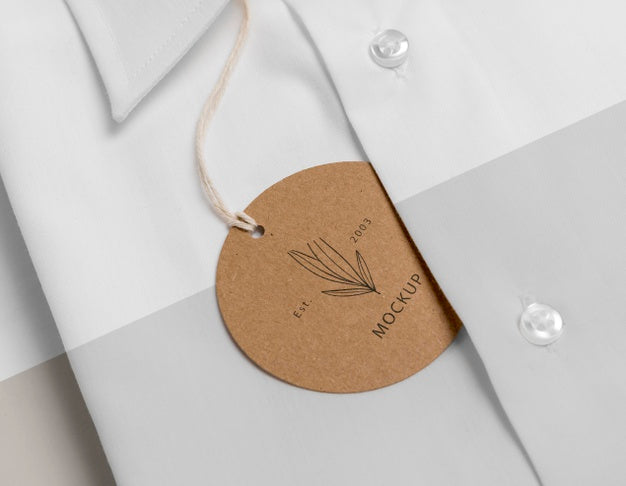 Eco-Friendly Price Tag On Formal Shirt Mock-Up Psd