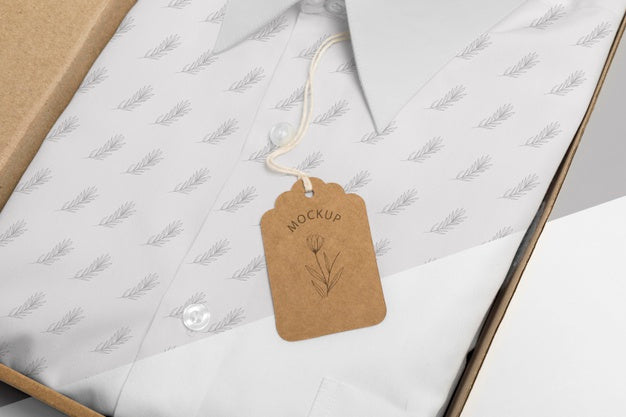 Eco-Friendly Price Tag On Formal Shirt Mock-Up Psd